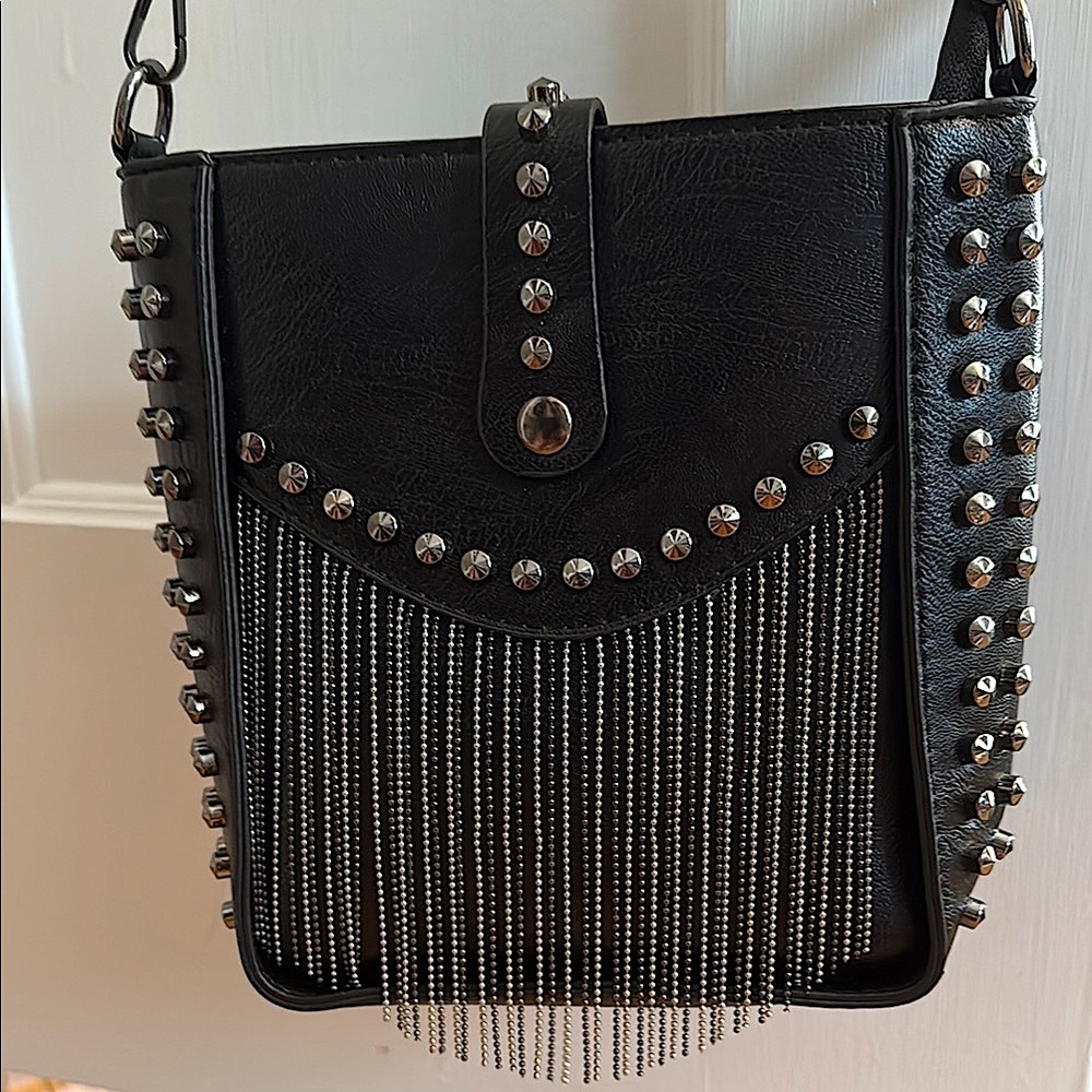 Chain-Fringe Crossbody Bag